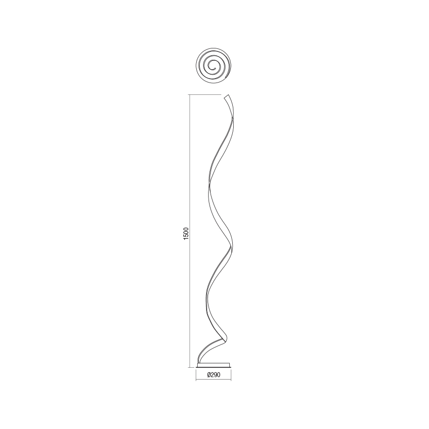 Redo 01-1798 - Dimbare LED-vloerlamp TORSION LED/24W/230V 3000K bronskleurig