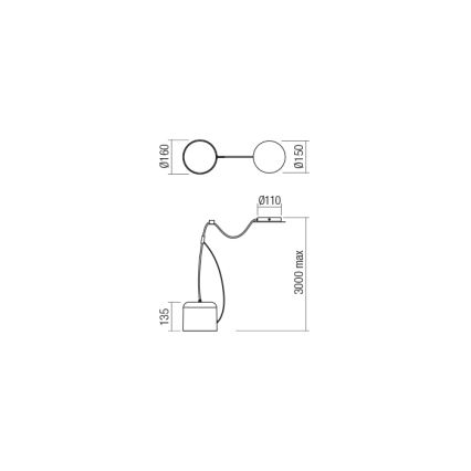 Redo 01-1823 - Hanglamp aan een koord DODO 1xE27/15W/230V spin wit