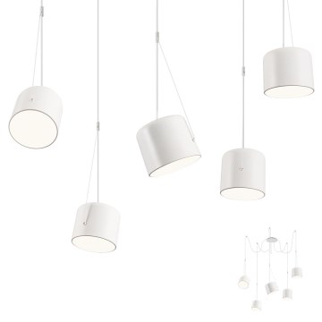 Redo 01-1827 - Suspension filaire DODO 5xE27/15W/230V araignée blanc
