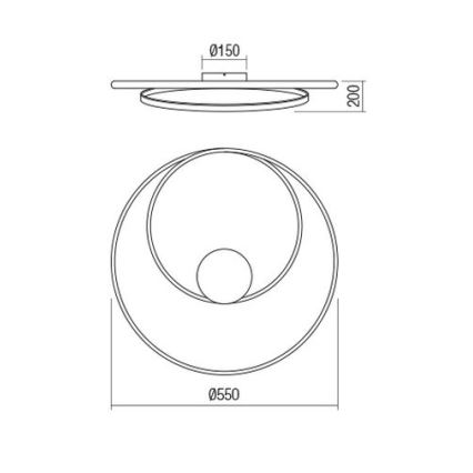 Redo 01-1886 - Dimbare LED-plafondlamp TORSION LED/29W/230V Ø 55 cm wit