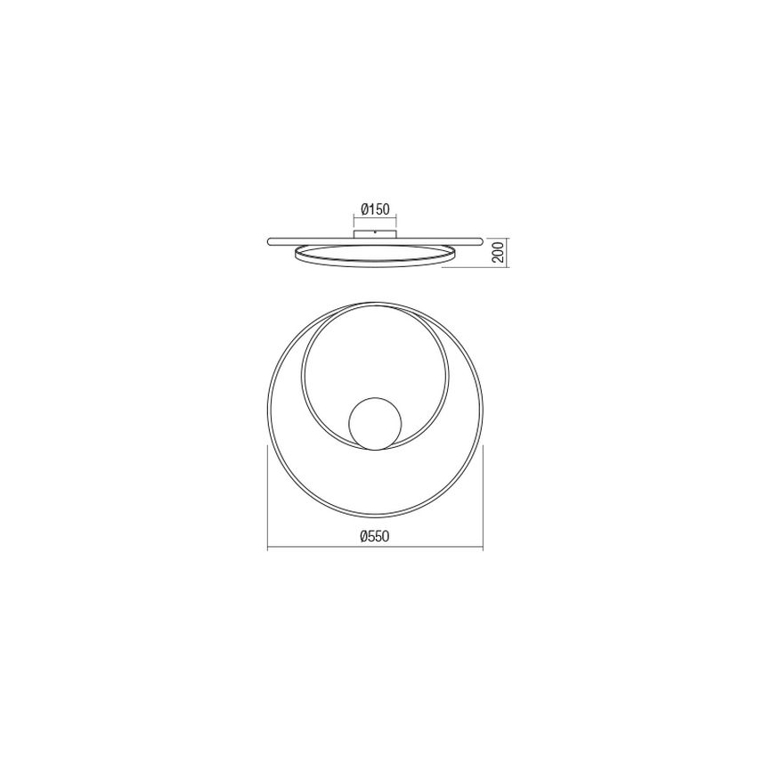 Redo 01-1886 - Dimbare LED-plafondlamp TORSION LED/29W/230V Ø 55 cm wit