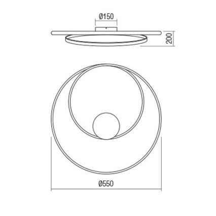 Redo 01-1887 - Dimbare LED-plafondlamp TORSION LED/29W/230V 4000K Ø 55 cm bronskleurig