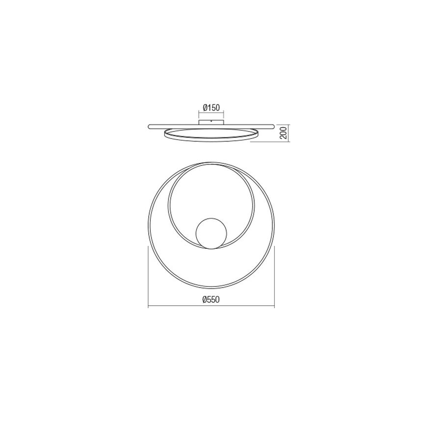 Redo 01-1887 - TORSION LED/29W/230V plafonnier dimmable Ø 55 cm bronze