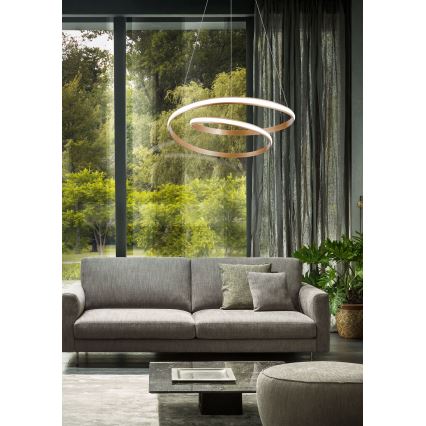Redo 01-1889 - Dimbare LED-hanglamp aan kabel TORSION LED/29W/230V Ø 55 cm brons