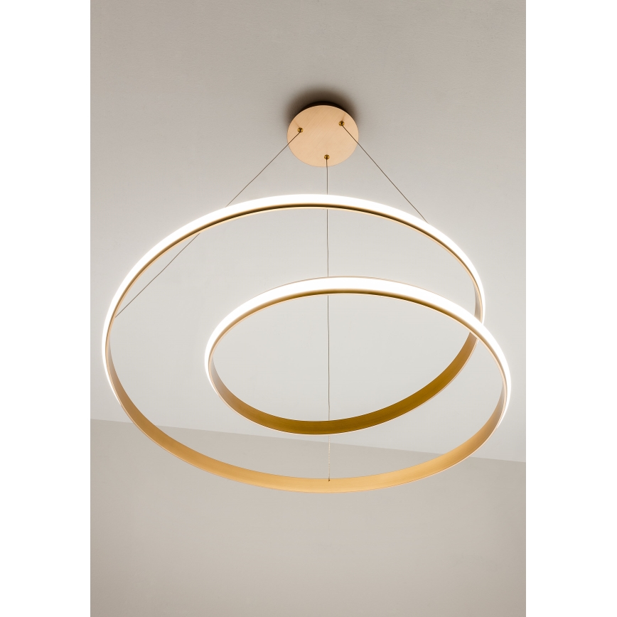 Redo 01-1889 - Dimbare LED-hanglamp aan kabel TORSION LED/29W/230V Ø 55 cm brons