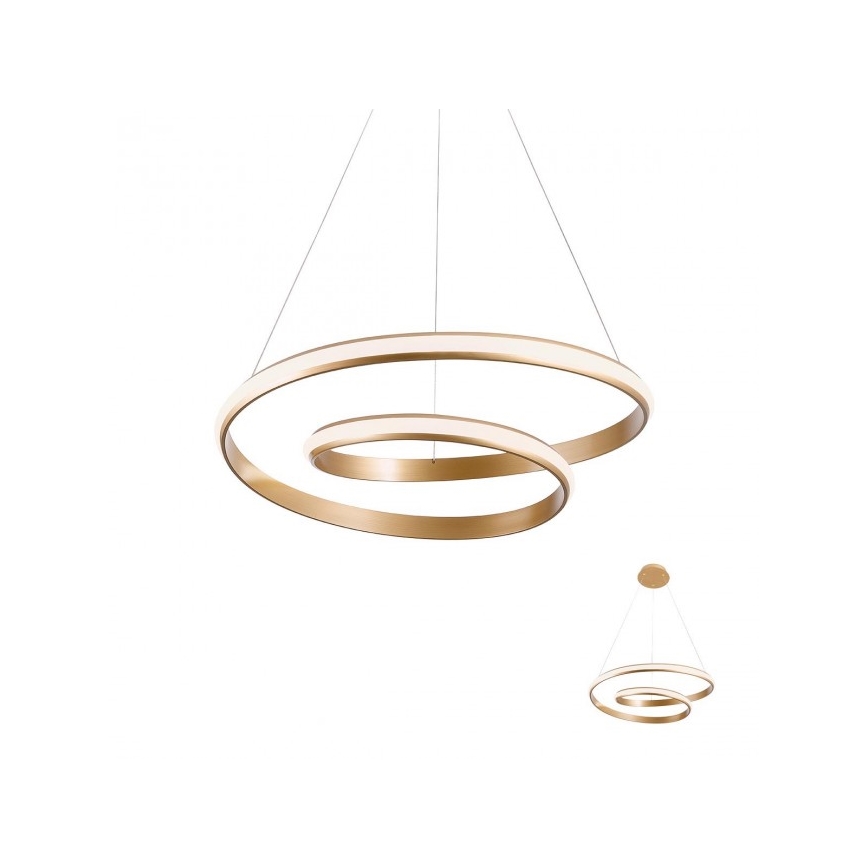 Redo 01-1889 - Dimbare LED-hanglamp aan kabel TORSION LED/29W/230V Ø 55 cm brons