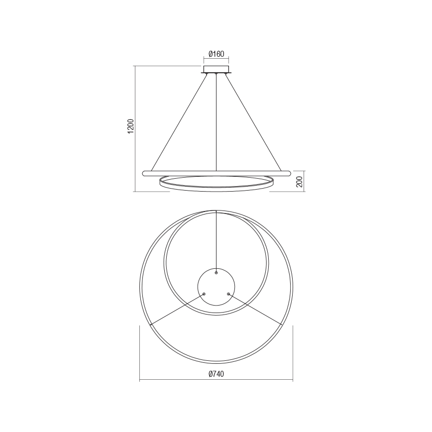 Redo 01-1890 - Dimbare LED-pendellamp TORSION, LED/35W/230V, 4000K, Ø 75 cm, wit