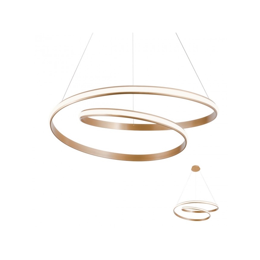 Redo 01-1891 - LED-dimbare hanglamp aan kabel TORSION LED/35W/230V Ø 75 cm, brons