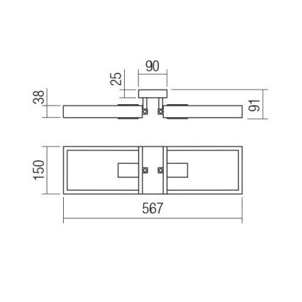 Redo 01-1968 - Plafondlamp TIMBER 2xE27/42W/230V beuken