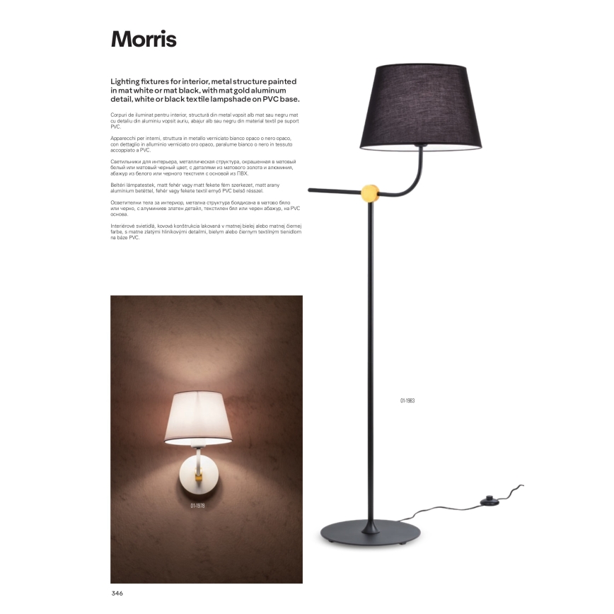 Redo 01-1981 - Tafellamp MORRIS 1xE27/42W/230V zwart