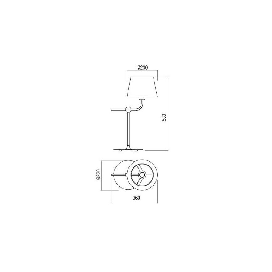Redo 01-1981 - Tafellamp MORRIS 1xE27/42W/230V zwart