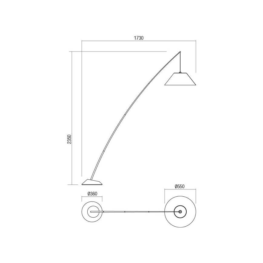 Redo 01-1988 - Lampadaire FISHER 1xE27/42W/230V, blanc