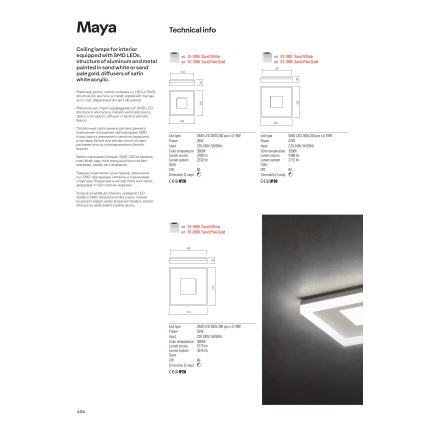 Redo 01-2000 - Plafonnier LED dimmable MAYA LED/55W/230V 51x51 cm doré