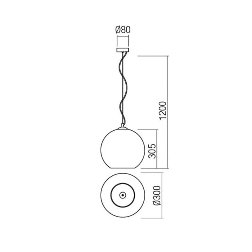 Redo 01-2076 - Hanglamp aan een koord BOWL 1xE27/42W/230V diameter 30 cm koper