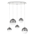 Redo 01-2079 - Suspension filaire BOWL 5xE27/42W/230V fumé