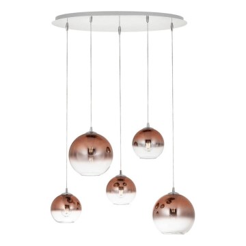 Redo 01-2080 - Hanglamp aan een koord BOWL 5xE27/42W/230V koper