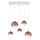 Redo 01-2080 - Suspension filaire BOWL 5xE27/42W/230V cuivre