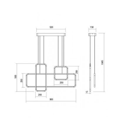Redo 01-2100 - Suspension à intensité variable sur câble THAI LED/86W/230V noire