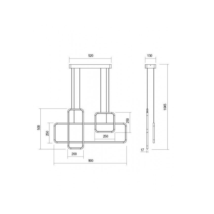 Redo 01-2100 - Suspension à intensité variable sur câble THAI LED/86W/230V noire
