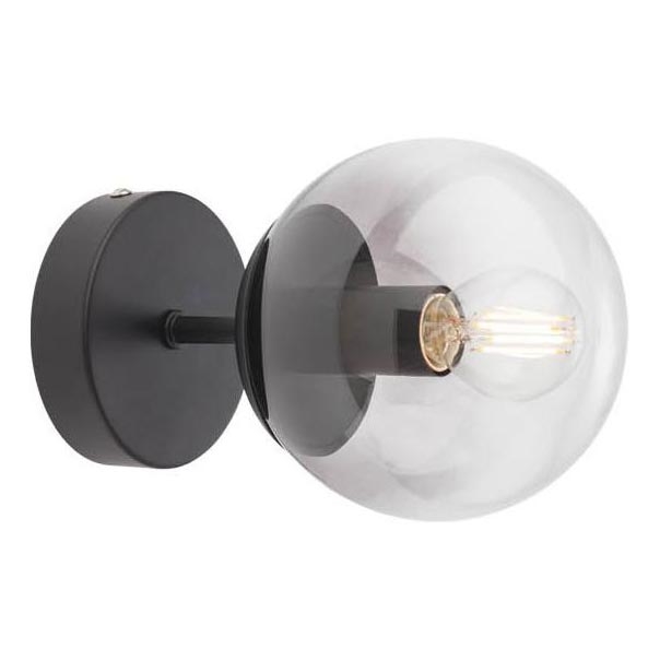 Redo 01-2175 - Wandlamp SEMIA 1xE14/28W/230V zwart/rookglas