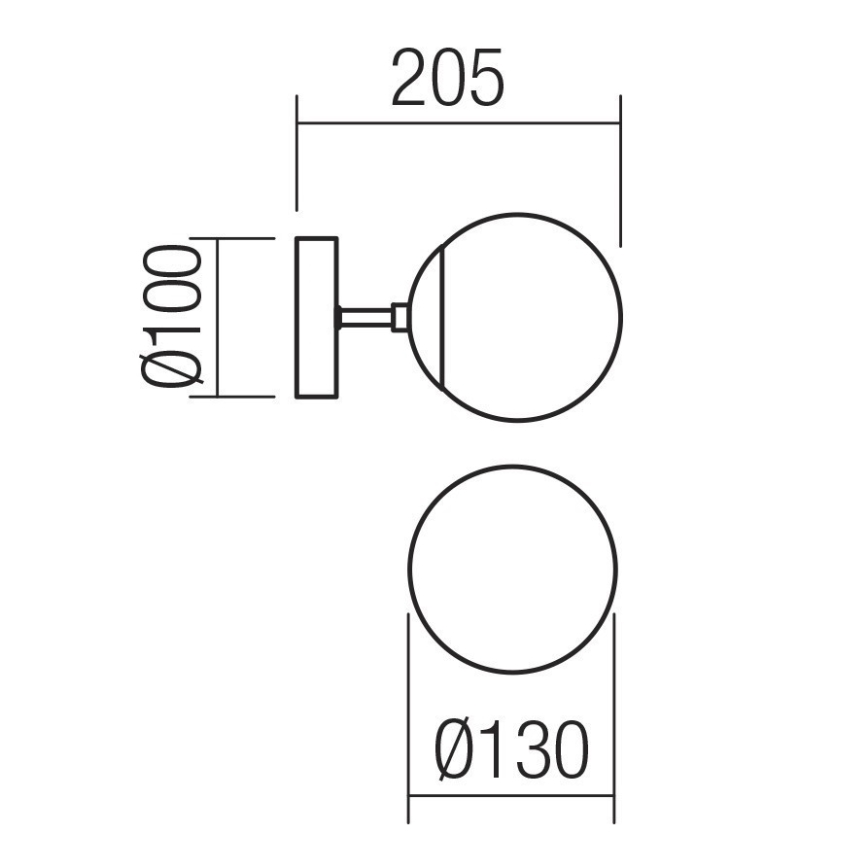 Redo 01-2175 - Wandlamp SEMIA 1xE14/28W/230V zwart/rookglas