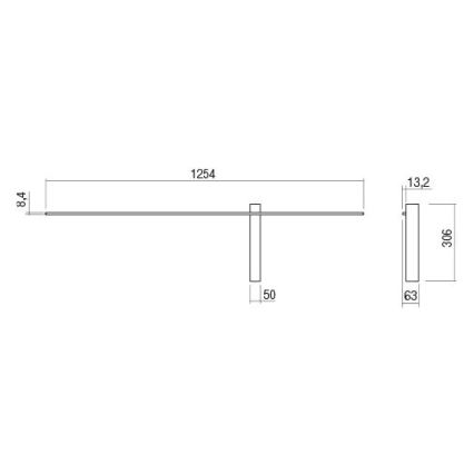 Redo 01-2201 - LED wandlamp TANGENT LED/14W/230V 3000K 125,4 cm zwart