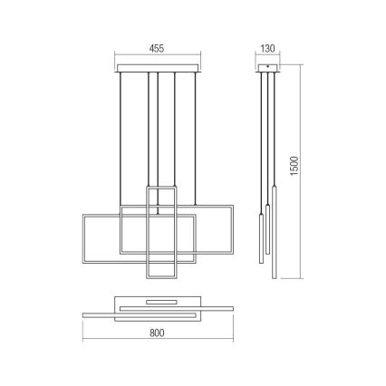 Redo 01-2314 - Dimbare LED-hanglamp aan kabel PLANA LED/60W/230V goudkleurig