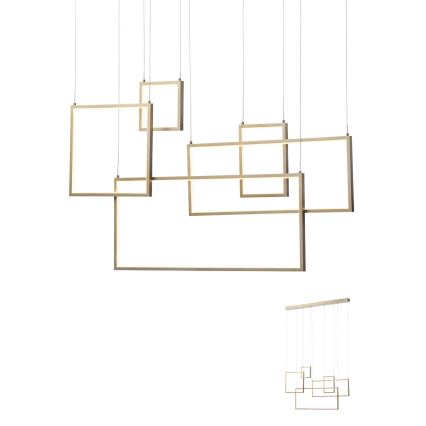 Redo 01-2317 - Dimbare LED-hanglamp met kabel PLANA LED/80W/230V goudkleurig