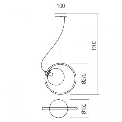 Redo 01-2320 - Hanglamp aan een koord KLEIDI 1xE14/28W/230V diameter 27 cm zwart