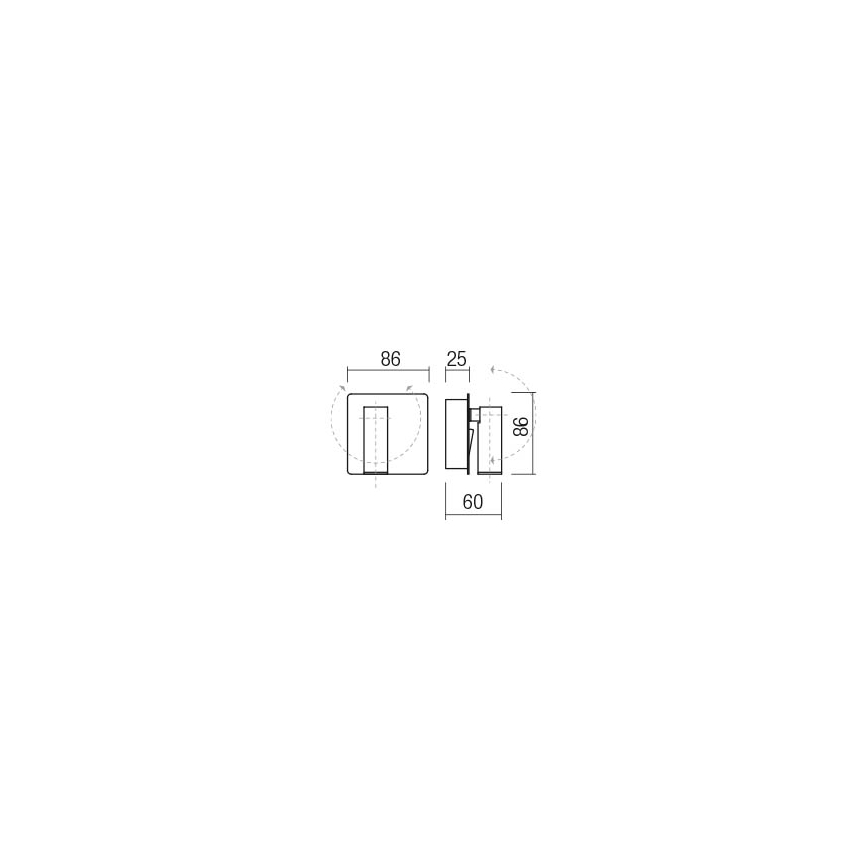 Redo 01-2340 - LED Wandspot TOMIX LED/3,2W/230V zwart
