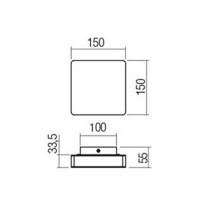 Redo 01-2384 - Applique murale LED TABLET LED/11W/230V 3000K IRC 90 noir