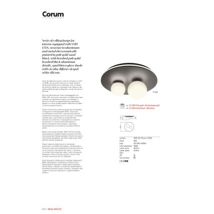 Redo 01-2466 - Plafonnier LED CORUM LED/48W/230V 3000K IRC 90 noir