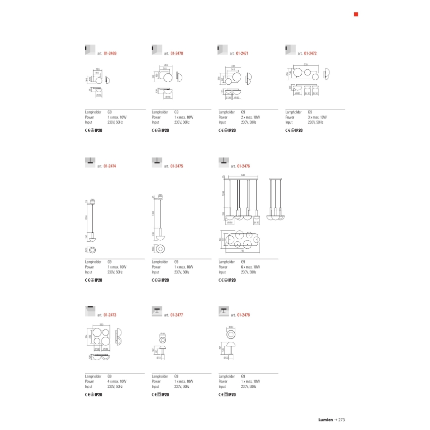Redo 01-2470 - Applique murale LUMIEN 1xG9/10W/230V dorée/blanche