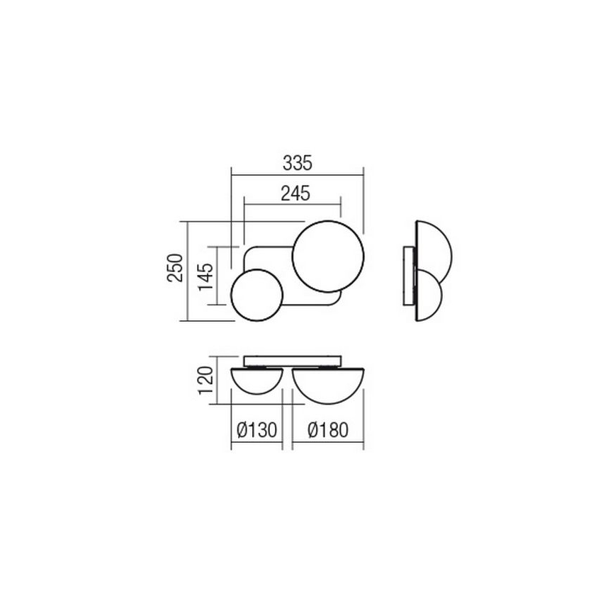 Redo 01-2471 - Applique murale LUMIEN 2xG9/10W/230V dorée/blanche