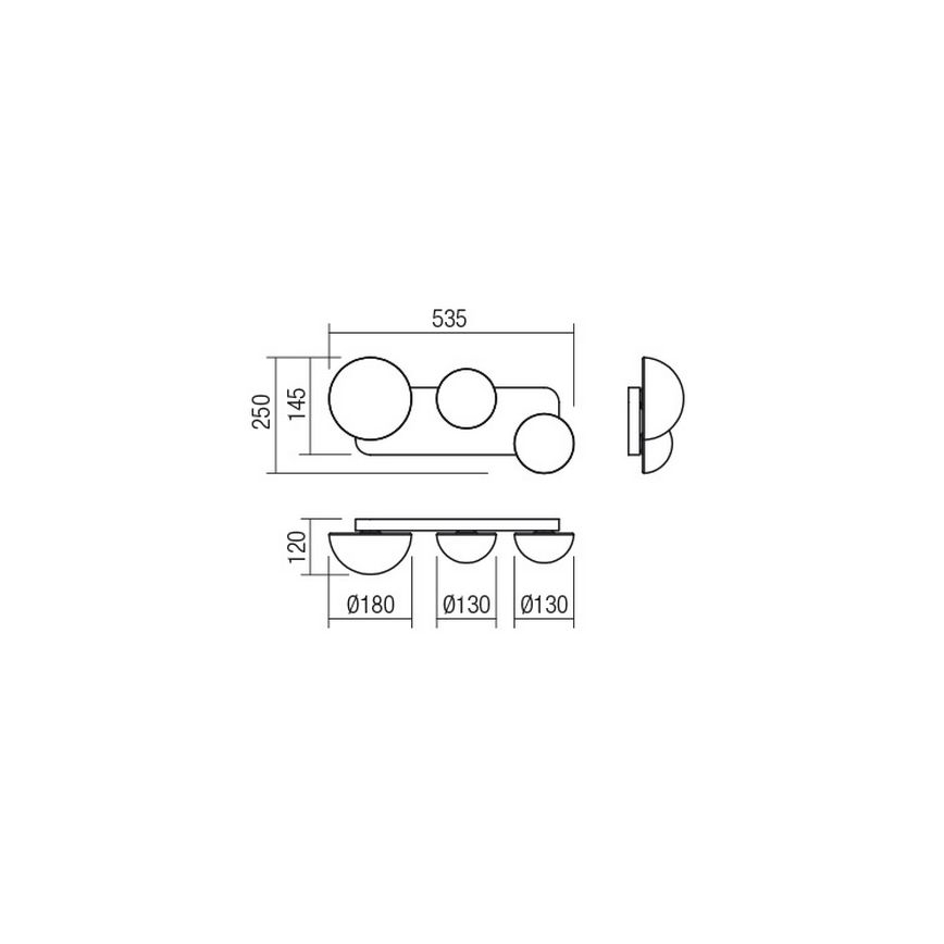 Redo 01-2472 - Applique murale LUMIEN 3xG9/10W/230V dorée/blanche