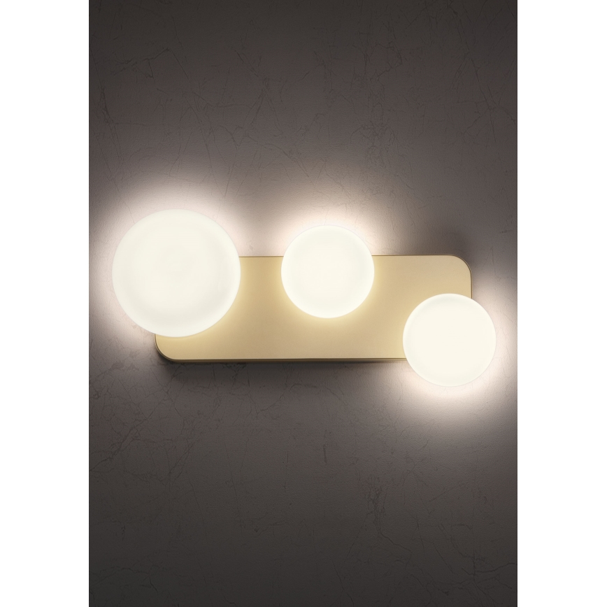 Redo 01-2472 - Wandlamp LUMIEN 3xG9/10W/230V goud/wit