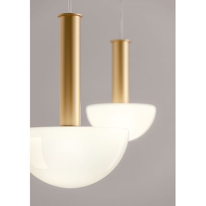 Redo 01-2474 - Hanglamp aan kabel LUMIEN 1xG9/10W/230V Ø 13 cm goud/wit