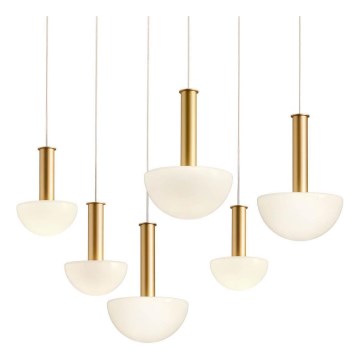 Redo 01-2476 - LUMIEN hanglamp aan kabel 6xG9/10W/230V goud/wit