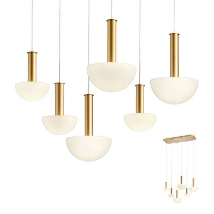 Redo 01-2476 - LUMIEN hanglamp aan kabel 6xG9/10W/230V goud/wit