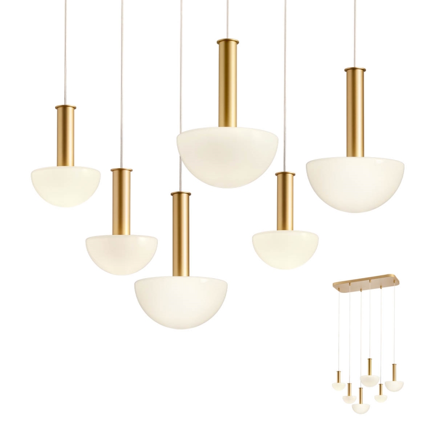 Redo 01-2476 - LUMIEN hanglamp aan kabel 6xG9/10W/230V goud/wit