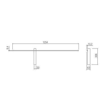 Redo 01-2480 - LED-wandlamp TANGENT LED/14W/230V zwart