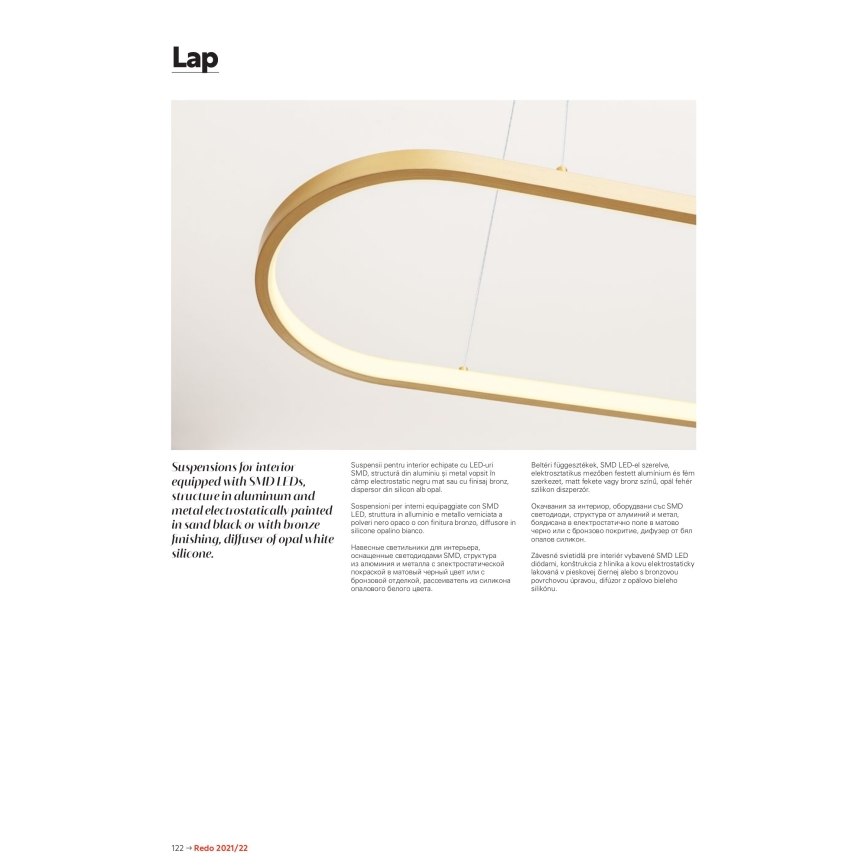 Redo 01-2523 - Dimbare LED hanglamp aan een koord LAP LED/32W/230V CRI 90 wit