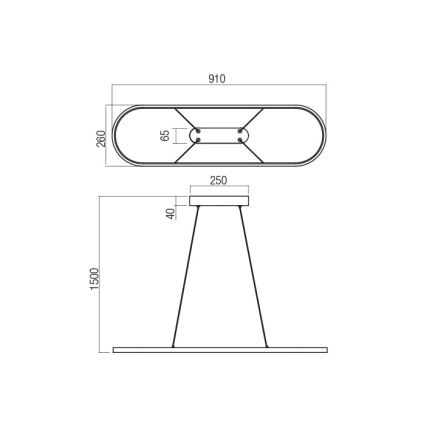 Redo 01-2523 - Dimbare LED hanglamp aan een koord LAP LED/32W/230V CRI 90 wit