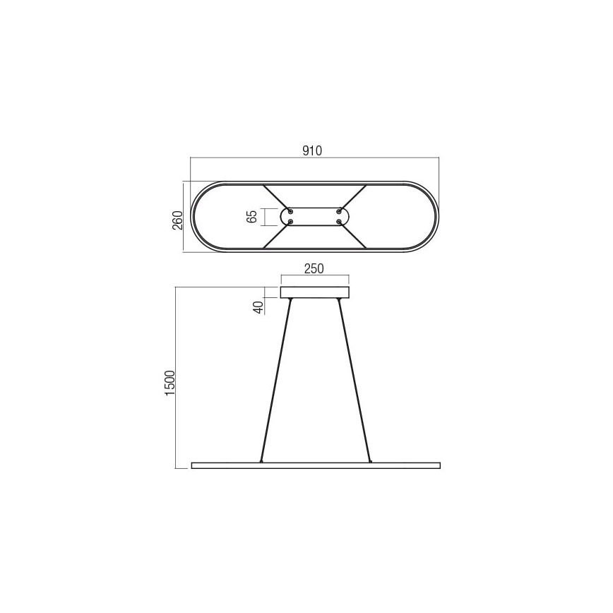 Redo 01-2523 - Dimbare LED hanglamp aan een koord LAP LED/32W/230V CRI 90 wit