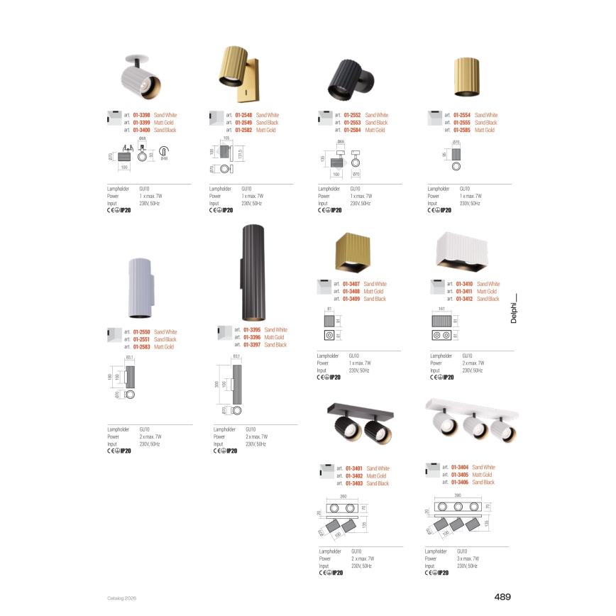 Redo 01-2555 - Spotlamp DELPHI 1xGU10/7W/230V Ø 7 cm zwart