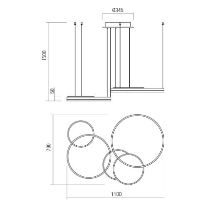 Redo 01-2608 - Suspension LED dimmable à câble SIGUA LED/114W/230V CRI 90 blanche