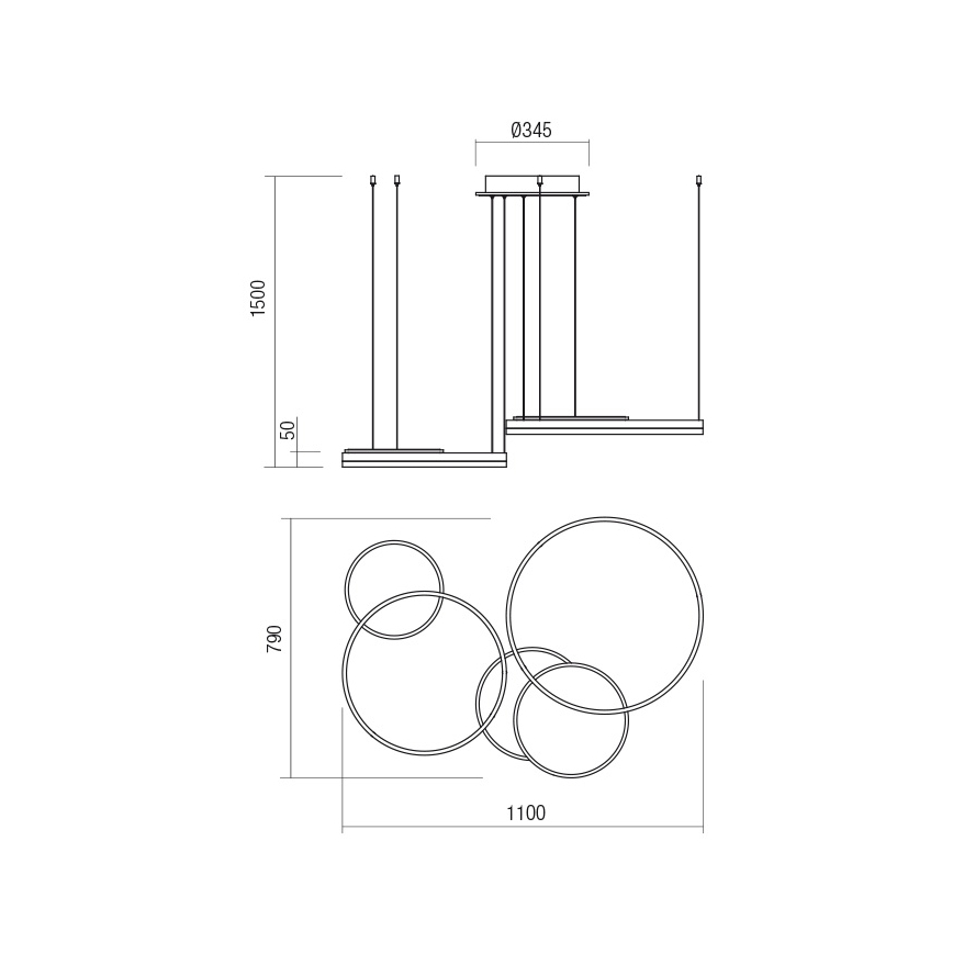 Redo 01-2608 - Suspension LED dimmable à câble SIGUA LED/114W/230V CRI 90 blanche
