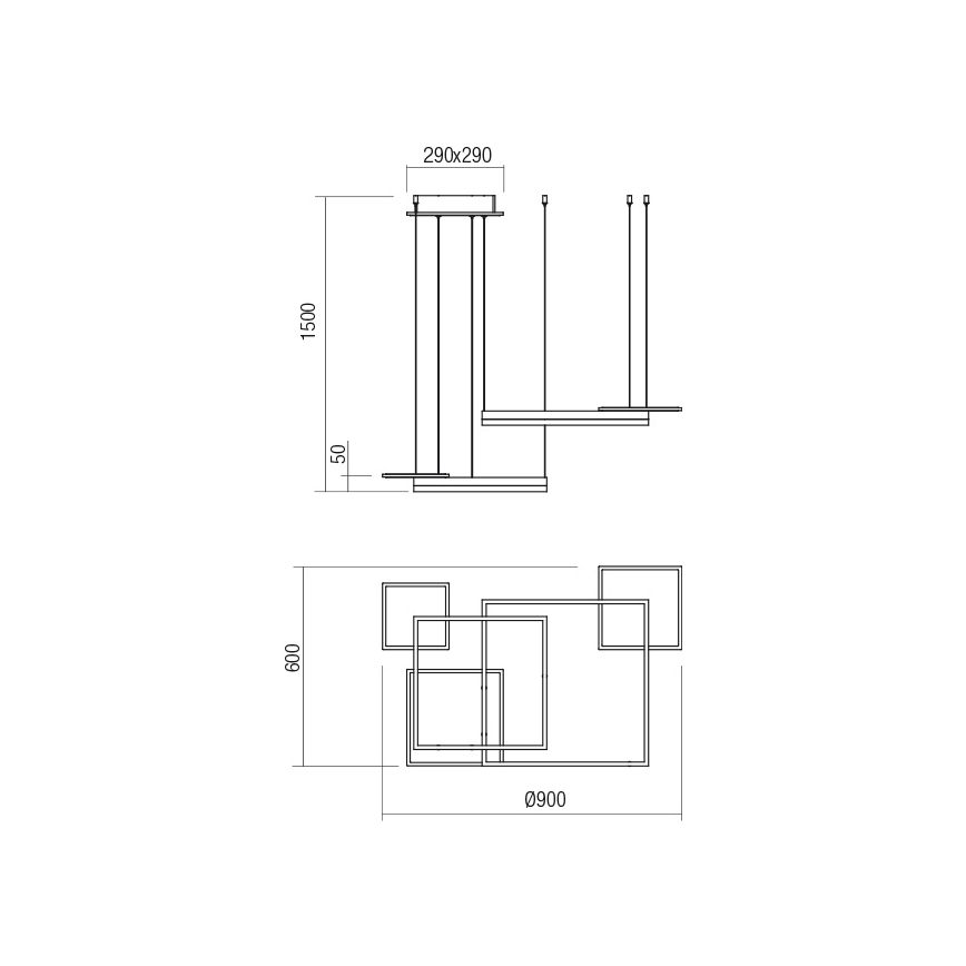 Redo 01-2613 - Dimbare hanglamp aan kabel SIGUA LED/110W/230V CRI 90 bruin