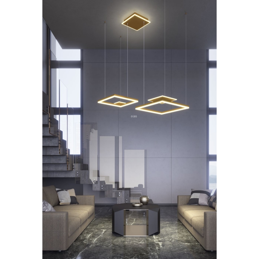 Redo 01-2615 - LED-dimbare hanglamp met kabel SIGUA LED/137W/230V CRI 90 goudkleurig