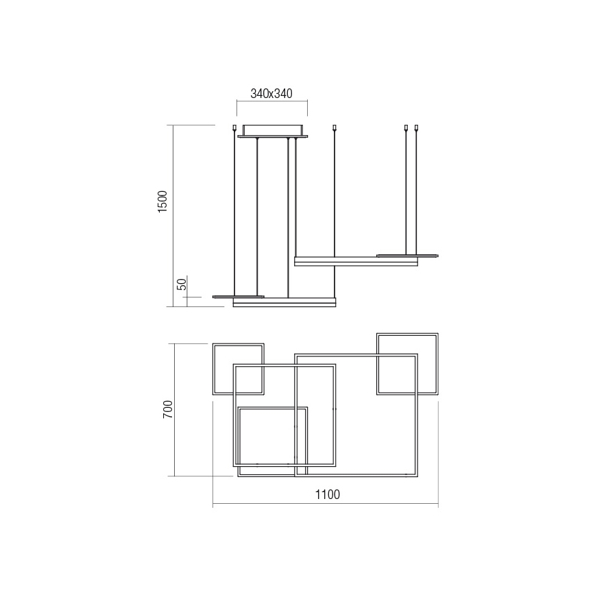 Redo 01-2615 - LED-dimbare hanglamp met kabel SIGUA LED/137W/230V CRI 90 goudkleurig